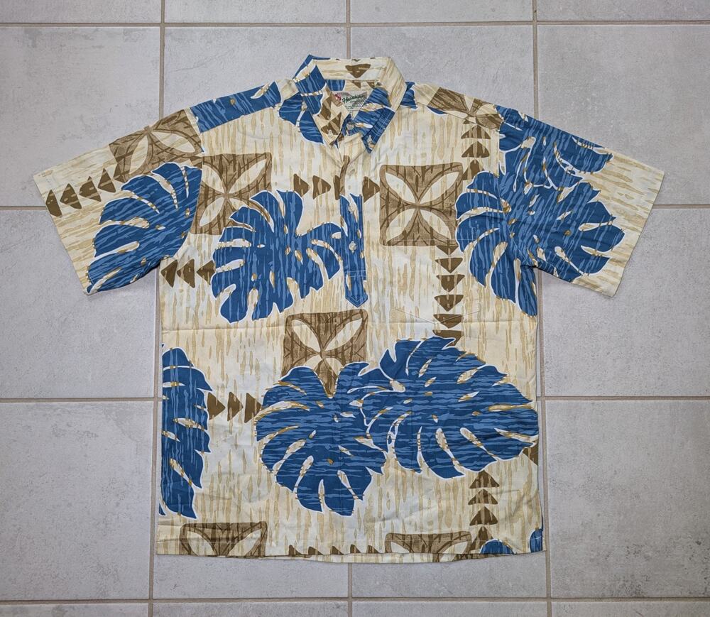 Hilo Hattie Men's Medium Shirt Hawaiian 1/2 Button Up Floral Short Sleeve